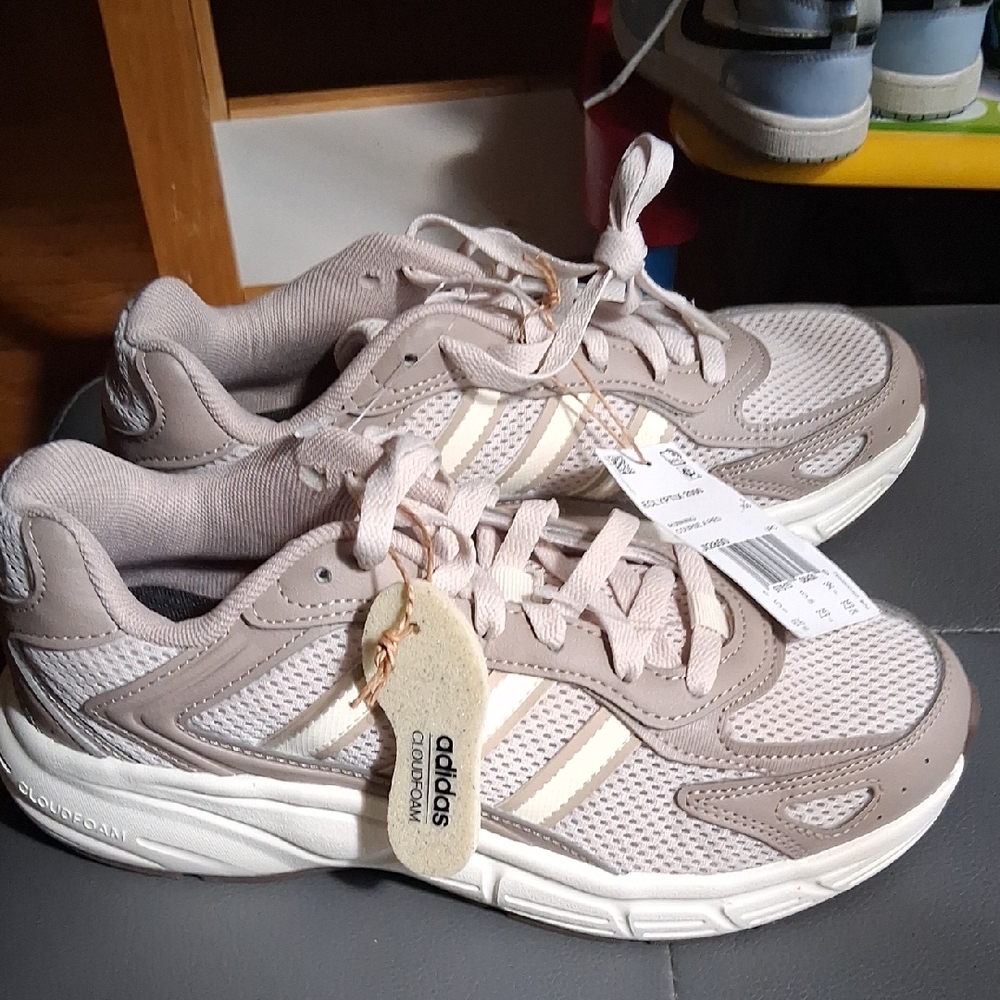 Adidas Women's Taupe and Cream Athletic Shoes